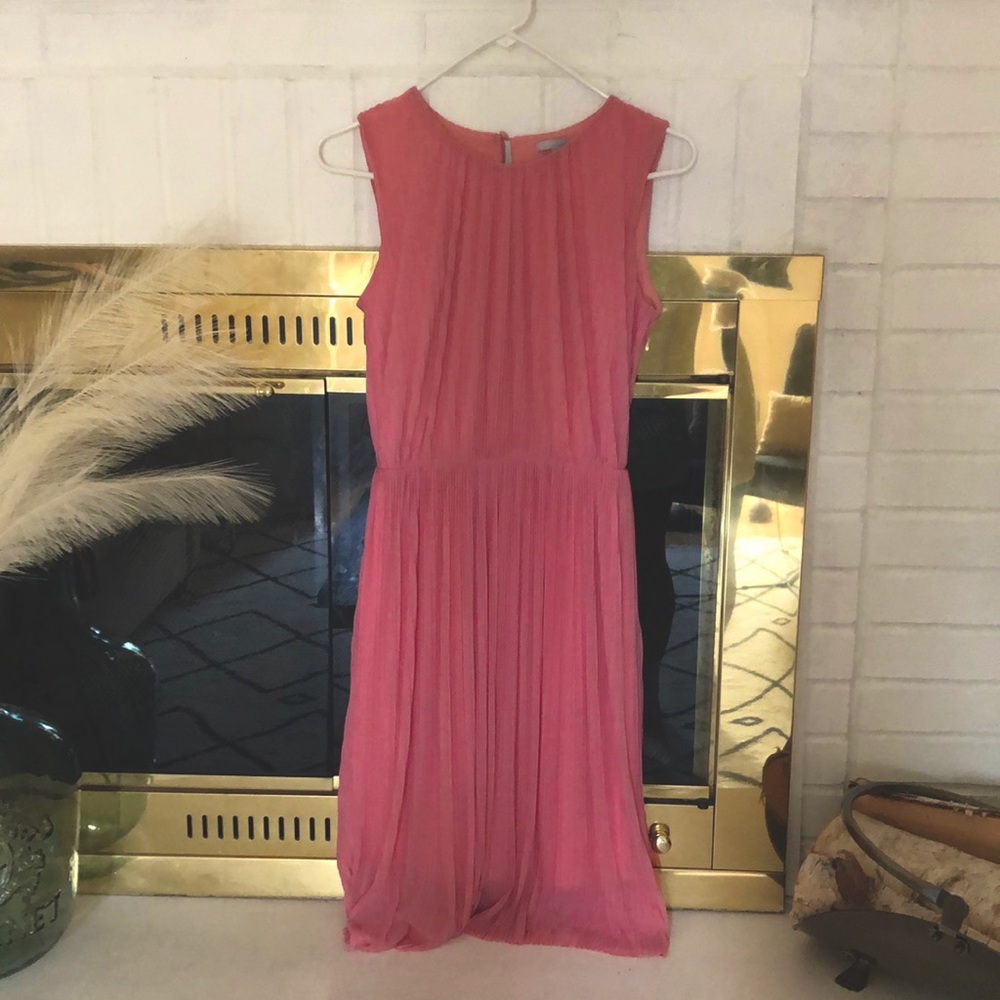 H&M Coral pleated dress